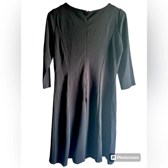 Dennis By Dennis Basso Black occasion Dress S6  Rhinestone embellished neckline - Picture 2 of 5